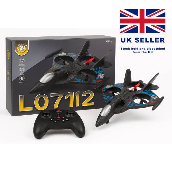 4-Propeller RC Jet Stunt Plane with LED Lights 360° Flips One-Key Takeoff Durable Remote Control Aircraft for Kids & Adults LO712