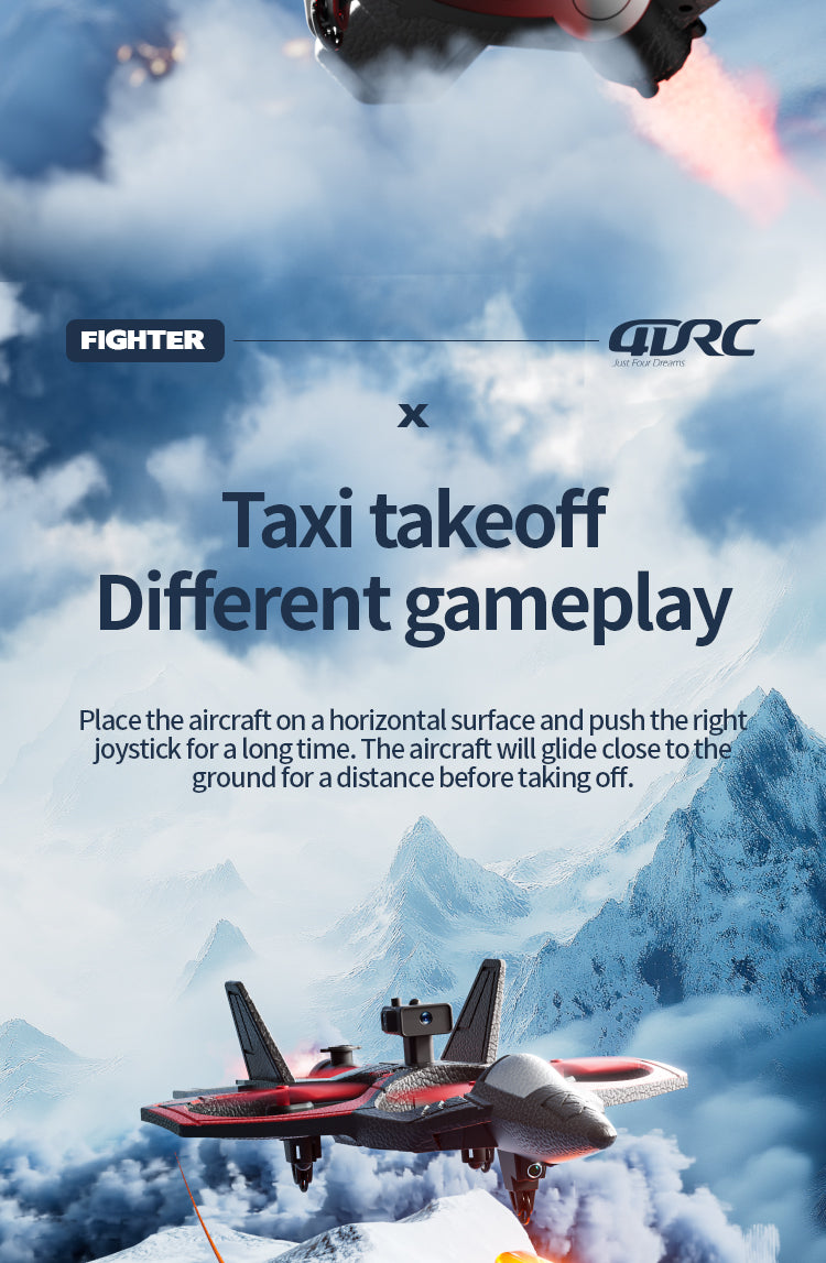 RC Fighter Jet Drone with Smoke Effect & LED Lights | 20 Min Flight | 360° Stunts | Obstacle Avoidance | Kids & Adults