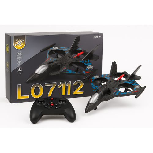 4-Propeller RC Jet Stunt Plane with LED Lights 360° Flips One-Key Takeoff Durable Remote Control Aircraft for Kids & Adults LO712