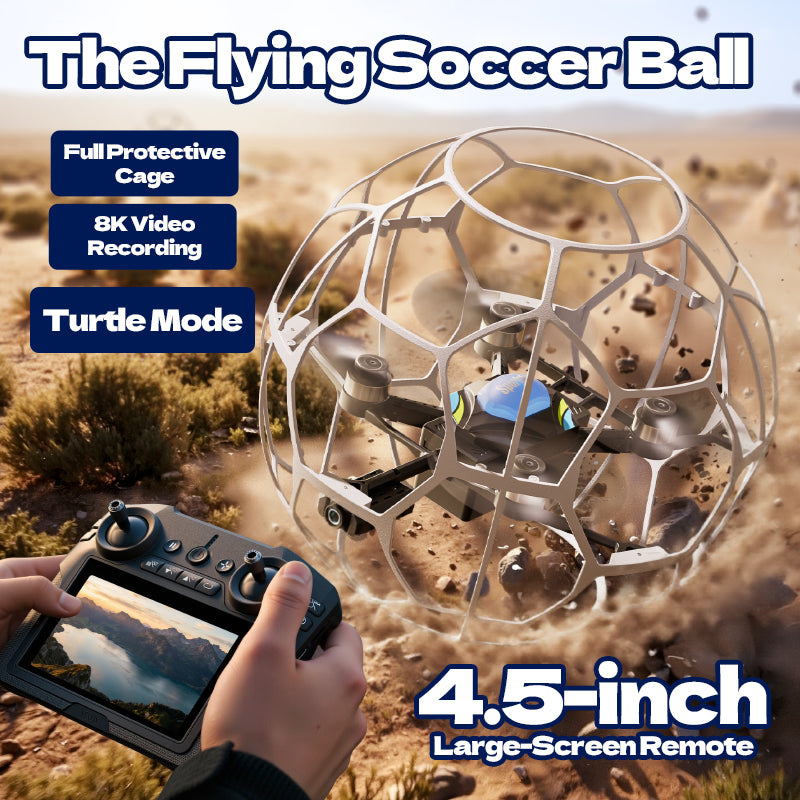V51 Ball Drone with Camera for Kids & Adults – Spherical RC Quadcopter with 4K HD Dual Camera, Screen Remote, Optical Flow Hover, 8 LED Modes, 360° Flips & One-Key Stunts
