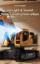 RC Excavator Toy | 3 - in - 1 Alloy Bucket | Smoke FX + Lights + Sound - Jimmys toys