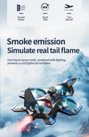RC Fighter Jet Drone with Smoke Effect & LED Lights | 20 Min Flight | 360° Stunts | Obstacle Avoidance - Jimmys toys